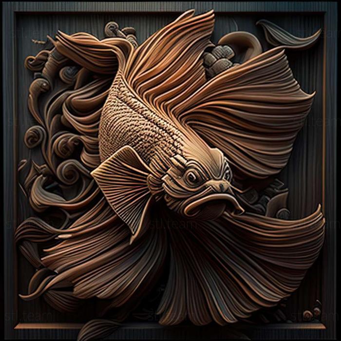 3D model Giant fighting fish fish (STL)